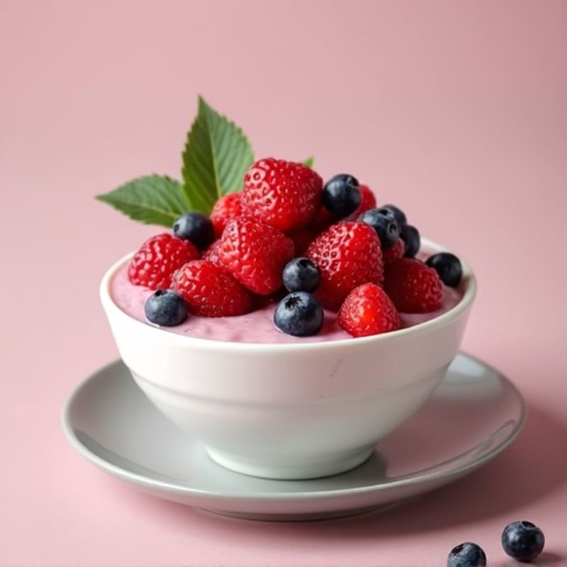 Silky Greek Yogurt Protein Pudding with Berries