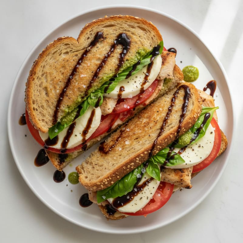 Grilled Caprese Sandwich with Balsamic Glaze