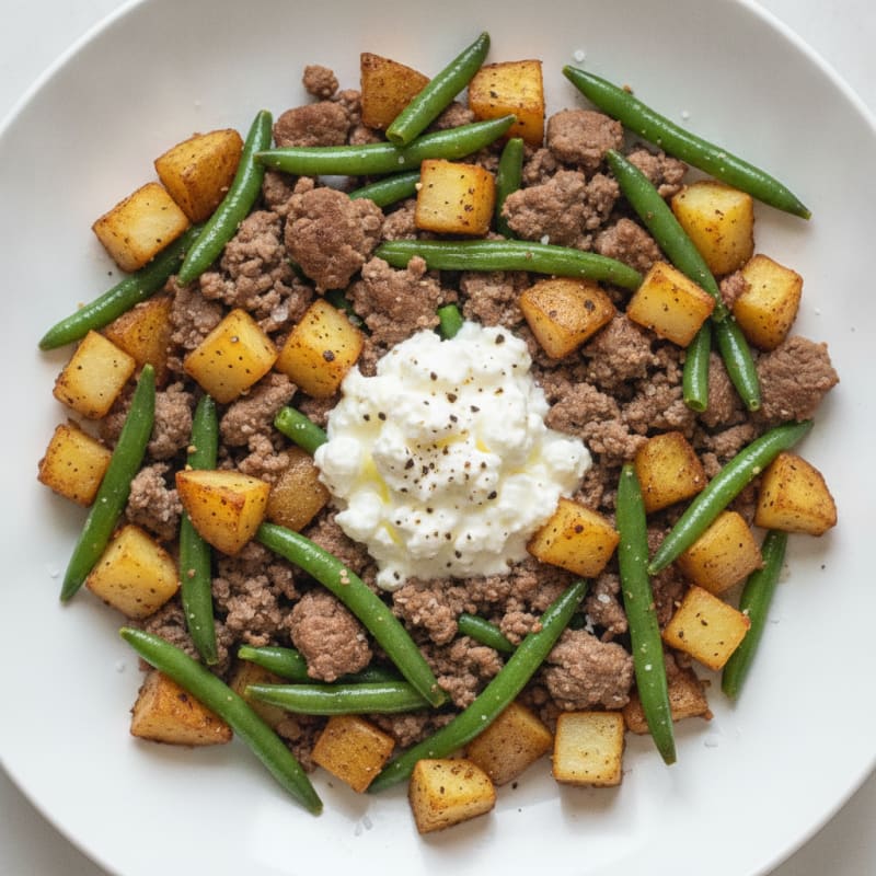 Venison and Potato Skillet with Green Beans