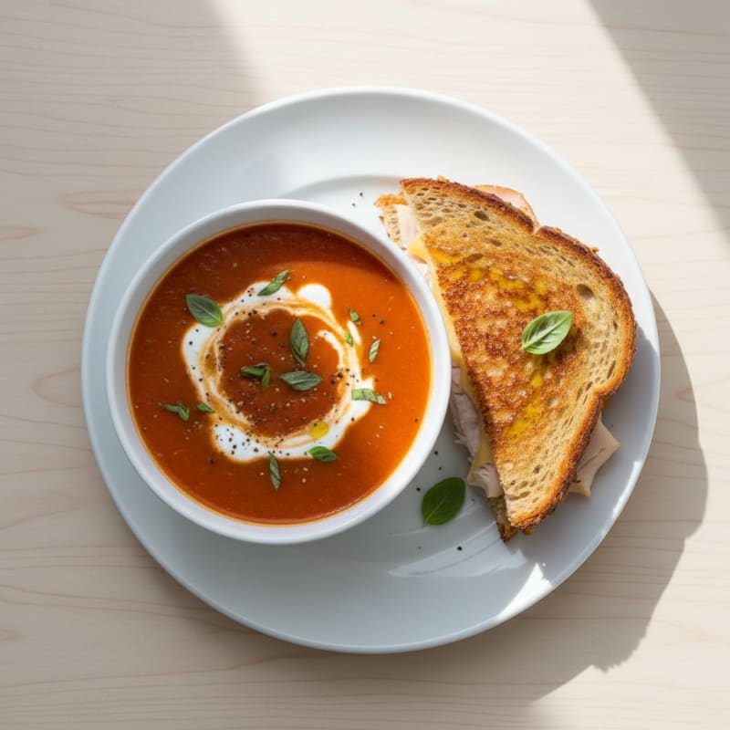 Classic Tomato Soup with Grilled Cheese