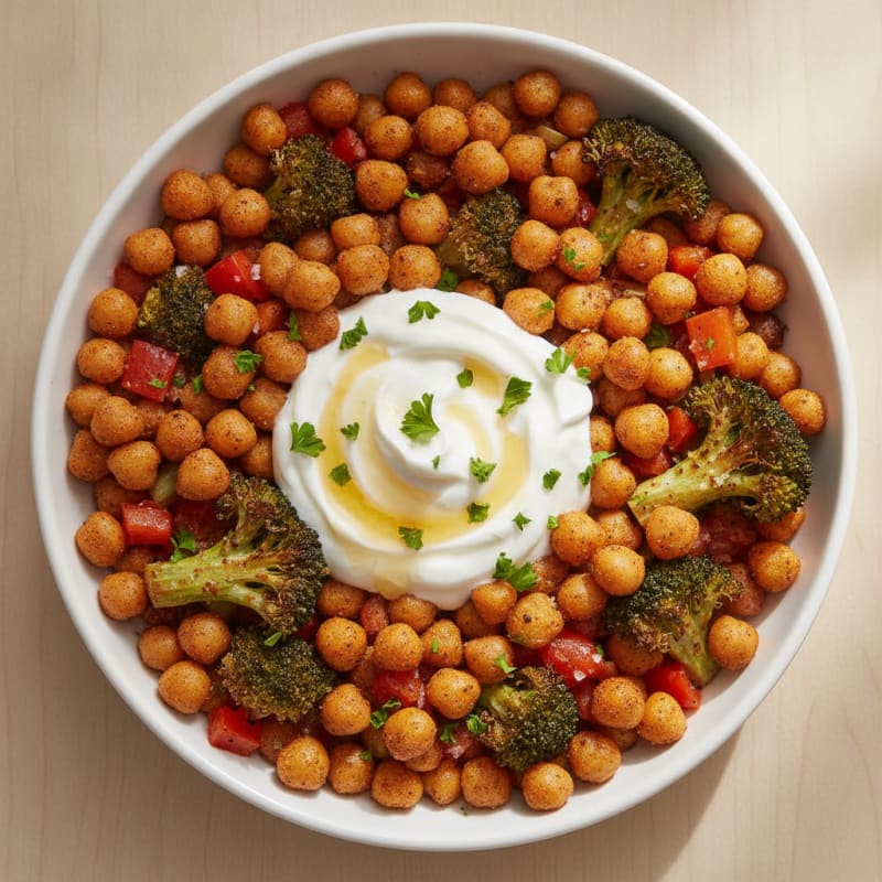 Roasted Vegetable and Chickpea Bowl