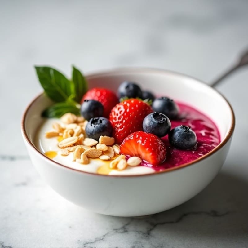 Honey-Drizzled Greek Yogurt Power Bowl with Fresh Berries