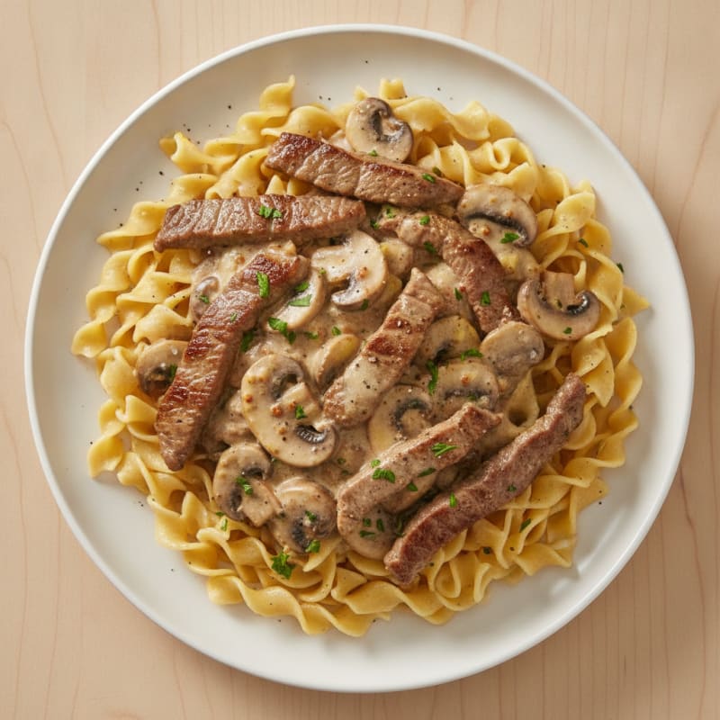 Classic Beef Stroganoff with Egg Noodles