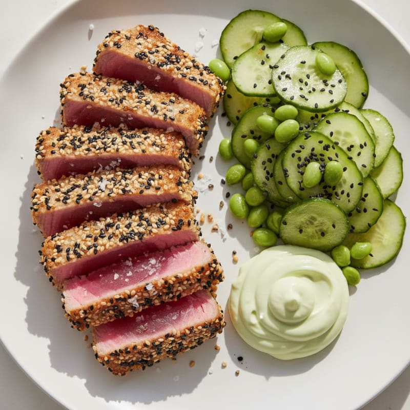 Pan-Seared Ahi Tuna with Wasabi Mayo