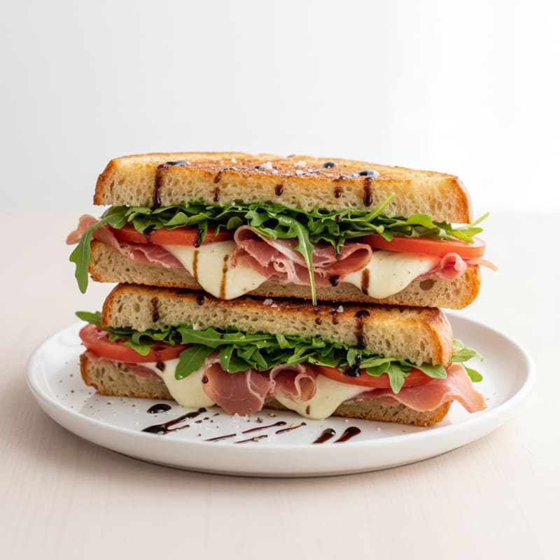 Crispy Prosciutto and Mozzarella Panini