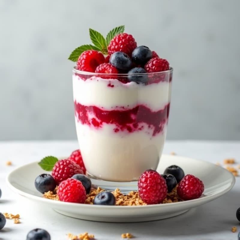 Greek Yogurt Protein Parfait with Mixed Berries