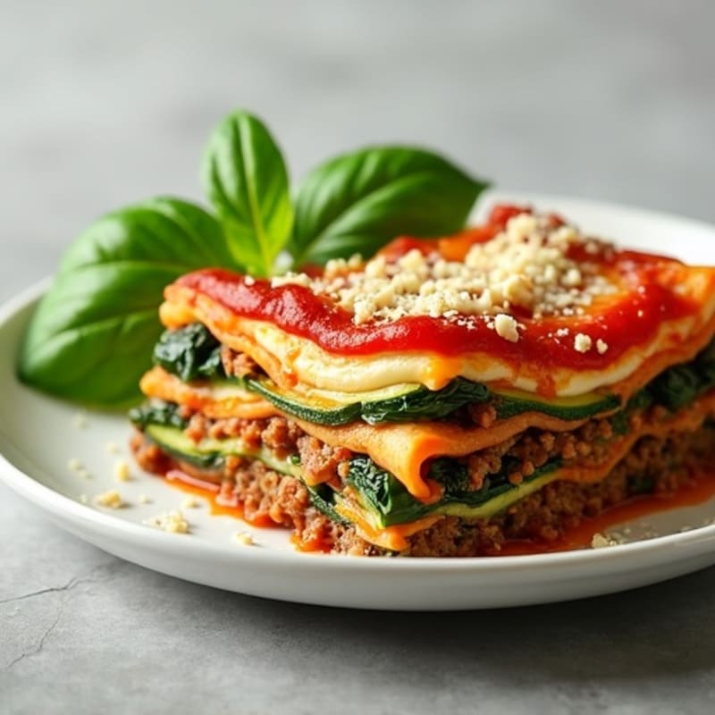Hearty Lean Ground Beef Lasagna with Creamy Ricotta and Spinach