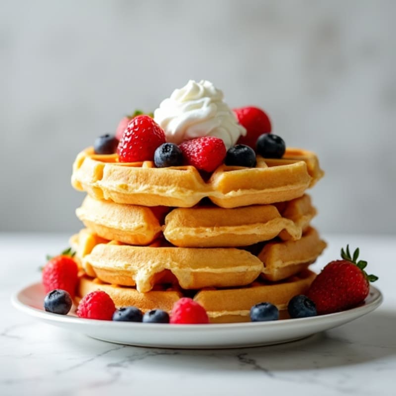 Protein-Rich Golden Waffle Stack