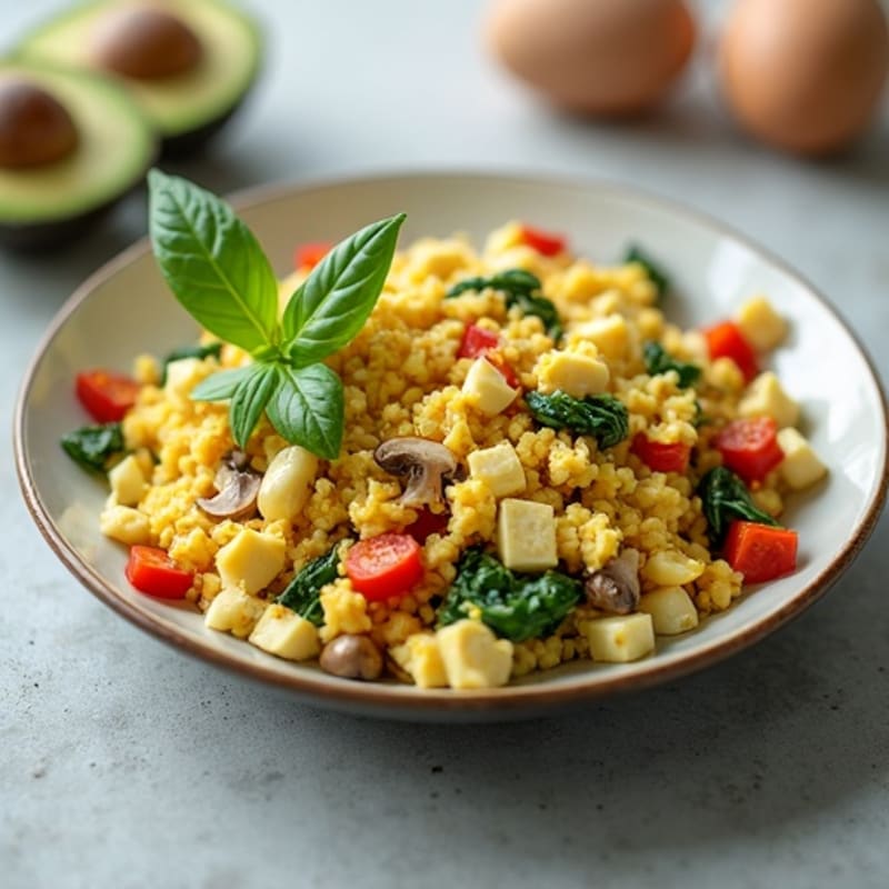 Hearty Egg and Veggie Scramble with Avocado