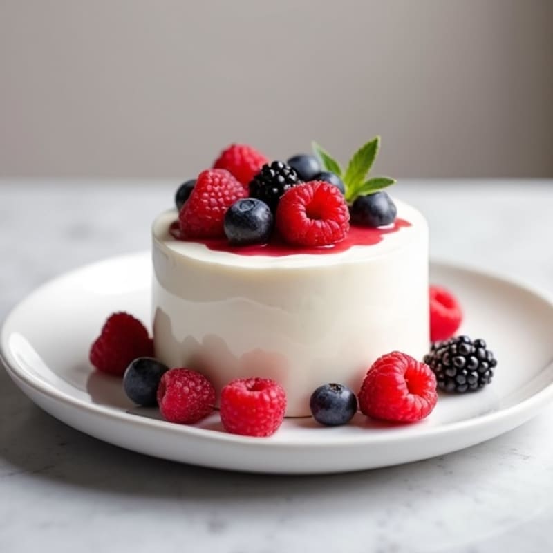 Greek Yogurt Protein Mousse with Mixed Berries