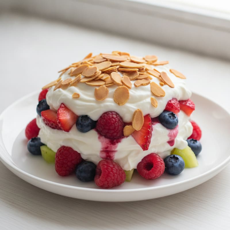 Greek Yogurt Protein Parfait with Mixed Berries and Almonds