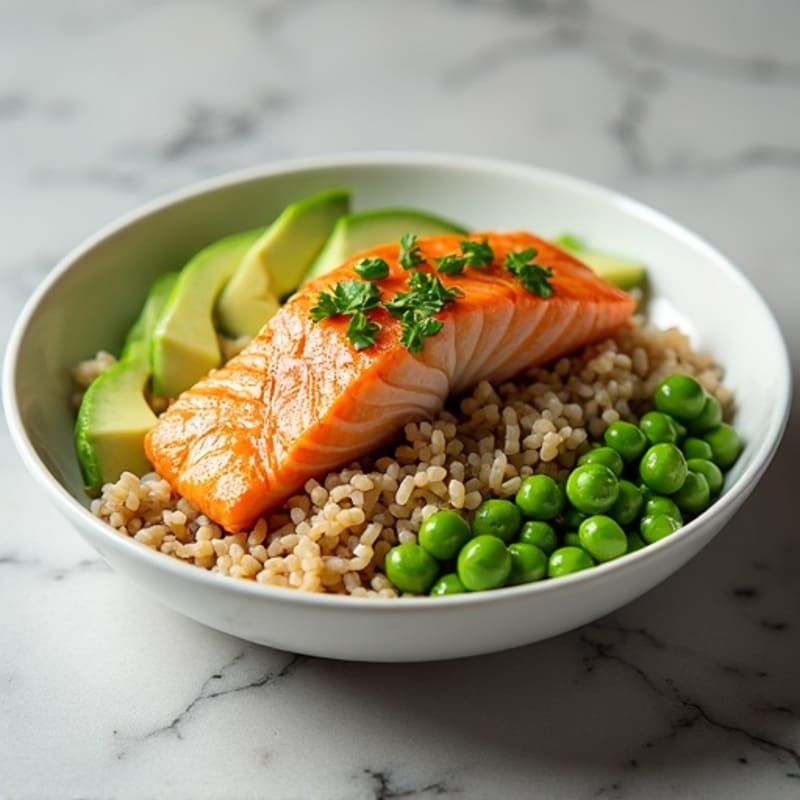 Fresh Salmon and Avocado Rice Bowl