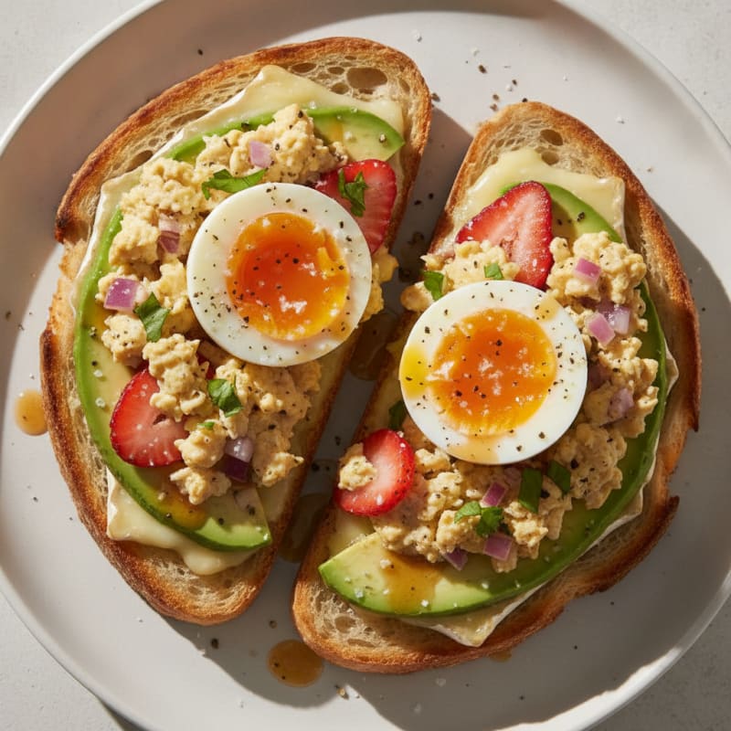 Brie and Avocado Sourdough Toast with Jammy Egg