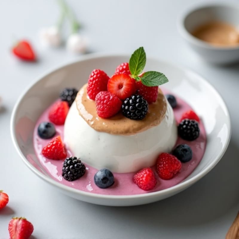 Greek Yogurt Protein Mousse with Mixed Berries