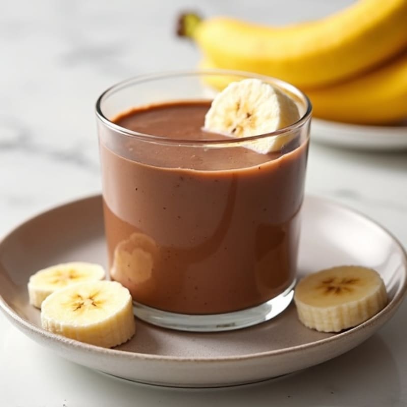 Silky Chocolate Protein Pudding with Sliced Banana