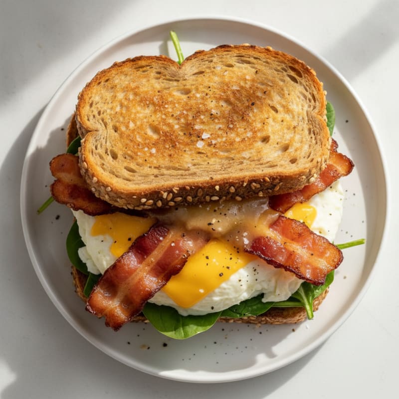 Turkey Bacon, Egg, and Cheese Sandwich
