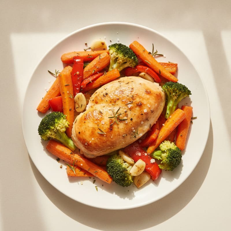 Herb-Roasted Chicken with Roasted Vegetables