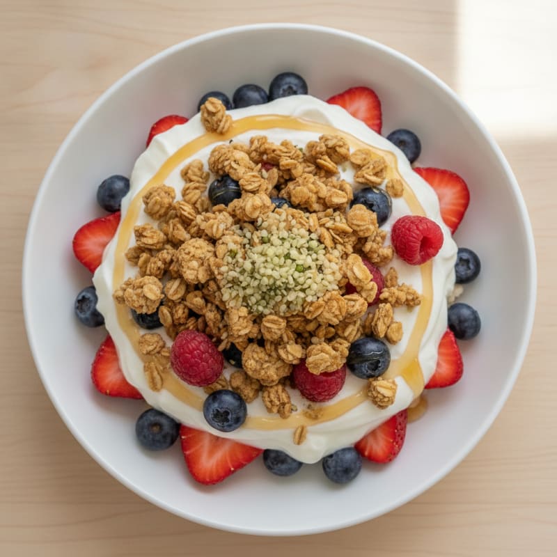 Creamy Greek Yogurt Parfait with Mixed Berries and Protein Crunch