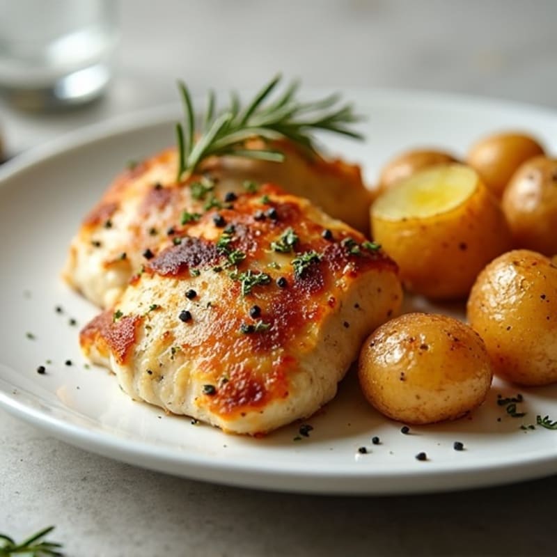 Herb-Roasted Chicken Tenderloin with Crispy Roasted Potatoes