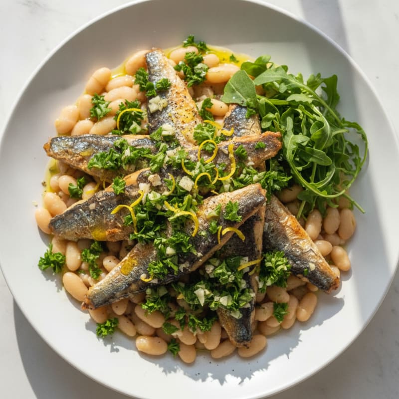 Pan-Seared Sardines with Lemon-Herb Gremolata
