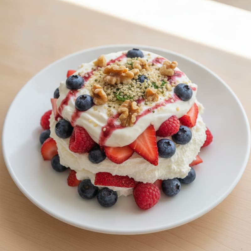Greek Yogurt Protein Parfait with Mixed Berries