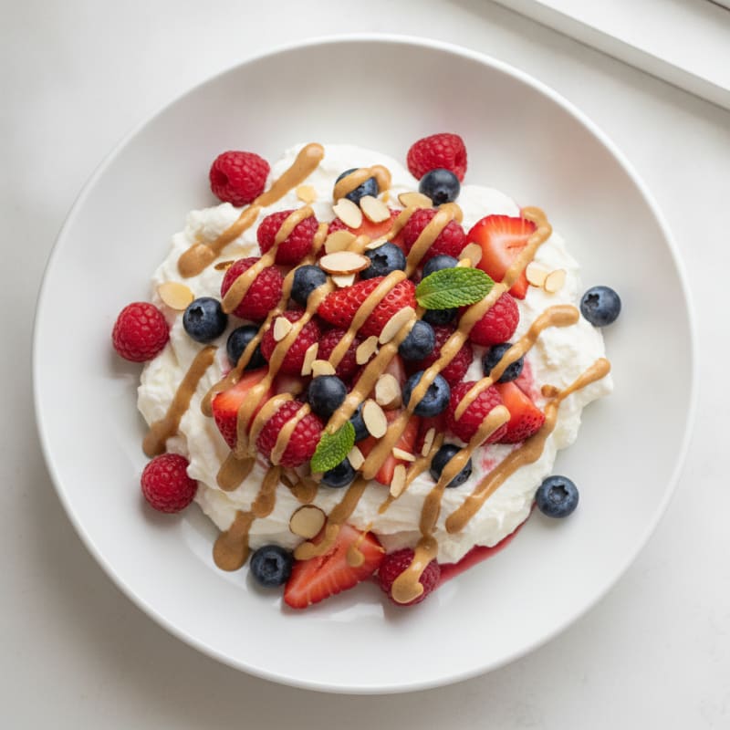 Greek Yogurt Protein Mousse with Mixed Berries