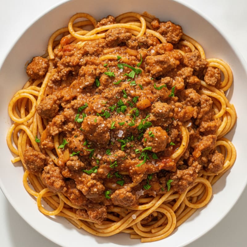 Hearty Spaghetti with Savory Meat Sauce