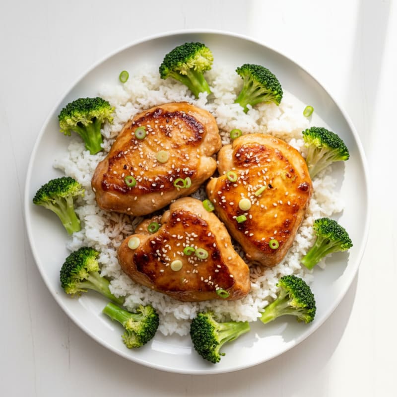 Crispy Teriyaki Glazed Chicken Thighs