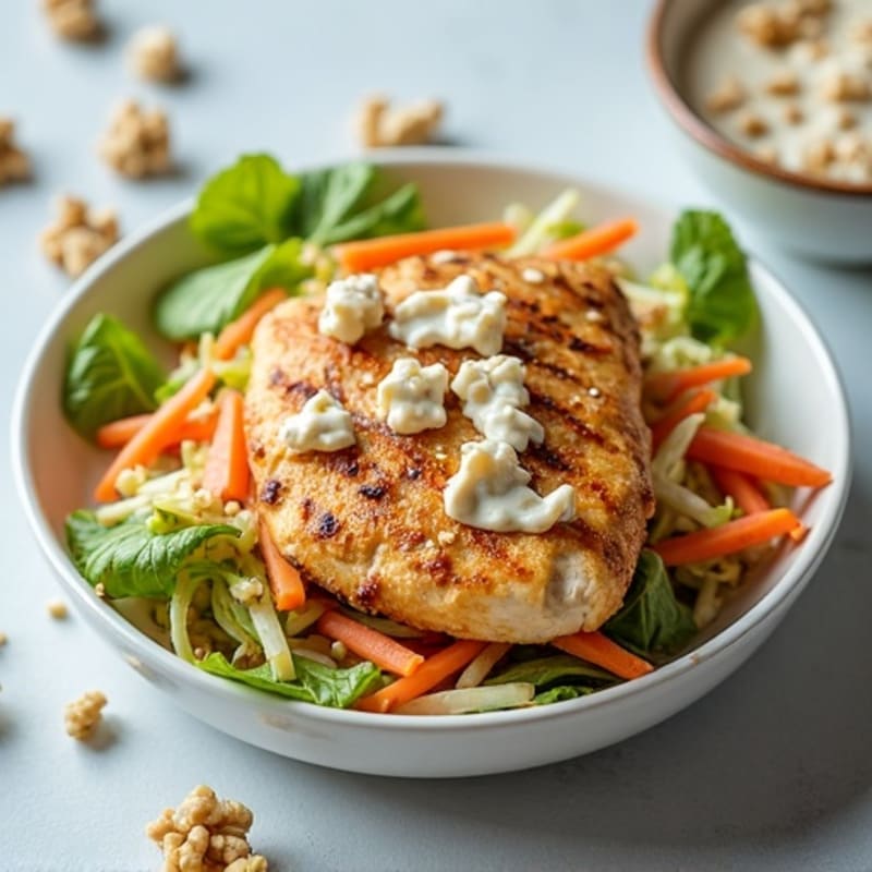 Grilled Chicken Breast with Crunchy Cabbage Slaw