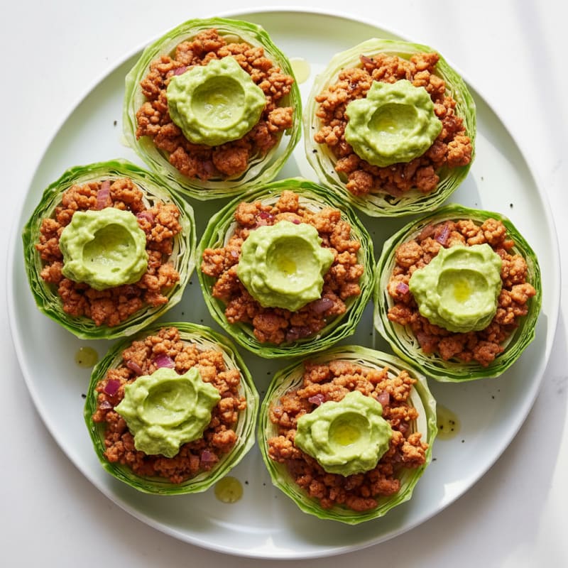 Turkey and Guacamole Cabbage Cups