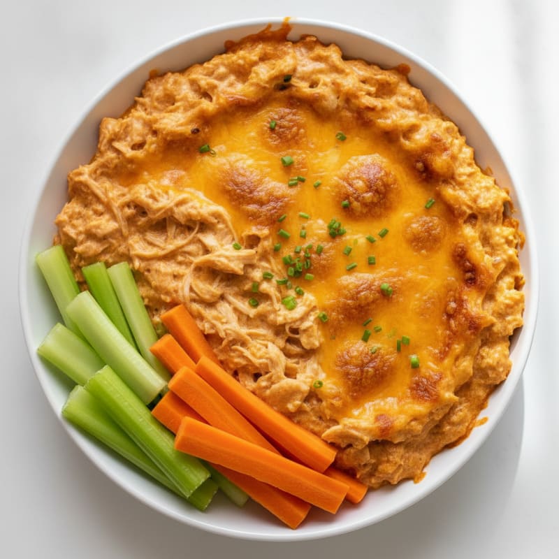 Clean Buffalo Chicken Dip with Fresh Veggies