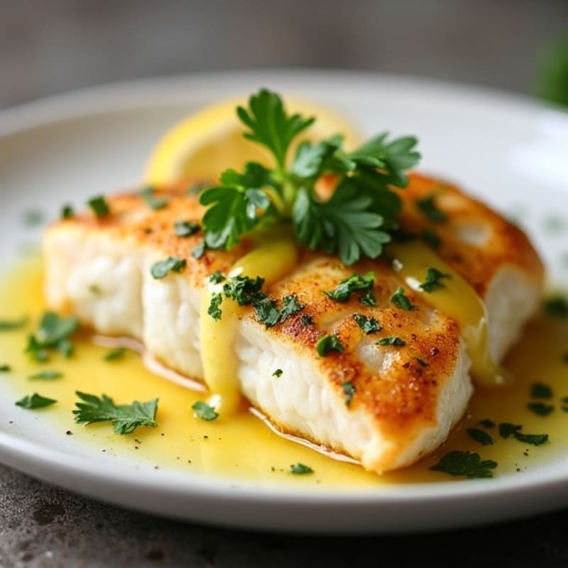 Lemon Herb Pan Seared Tilapia with Garlic Butter Sauce