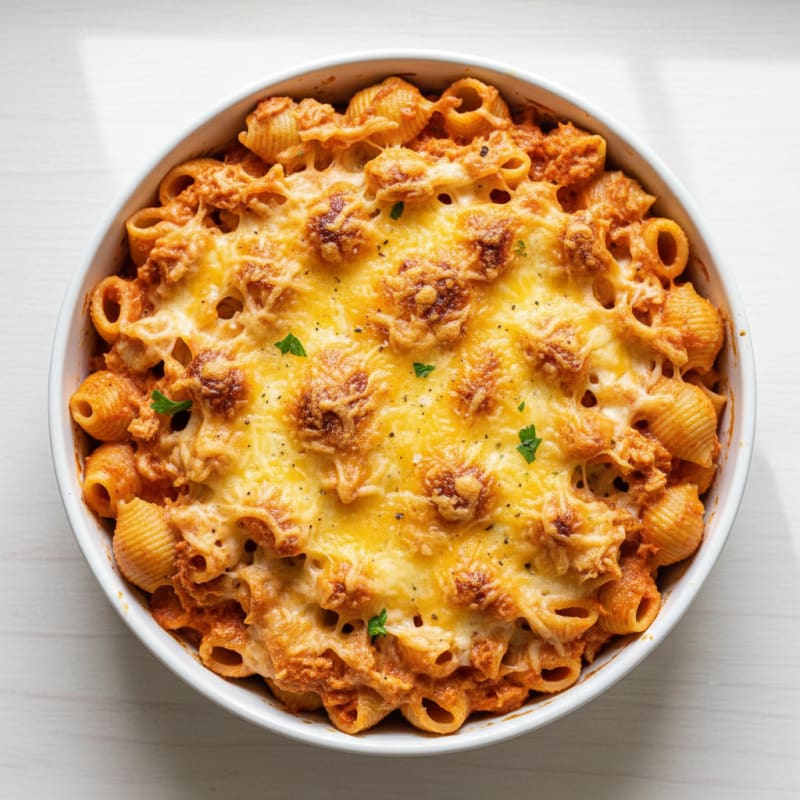 Tuna Pasta Bake with Cheesy Topping