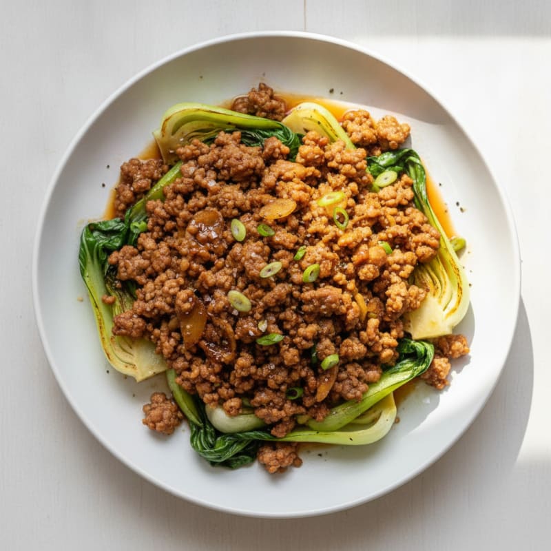 Savory Ground Pork with Ginger Glaze