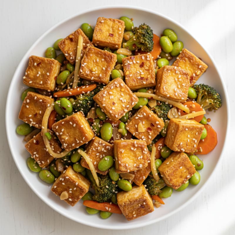 Sesame Tofu and Vegetable Stir-Fry