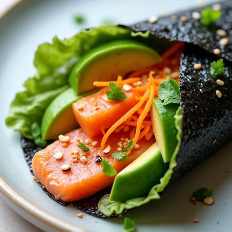 Fresh Salmon and Avocado Nori Wraps