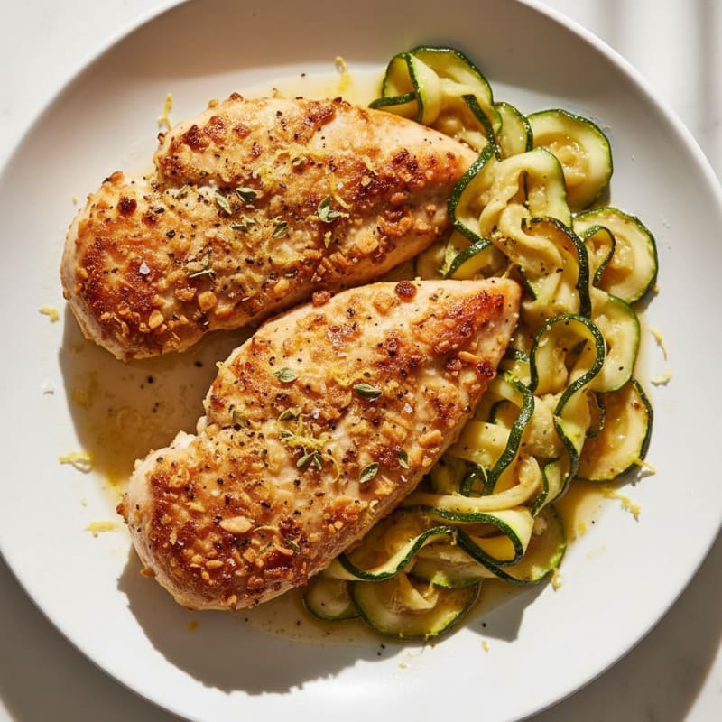 Crispy Lemon Herb Chicken with Zucchini
