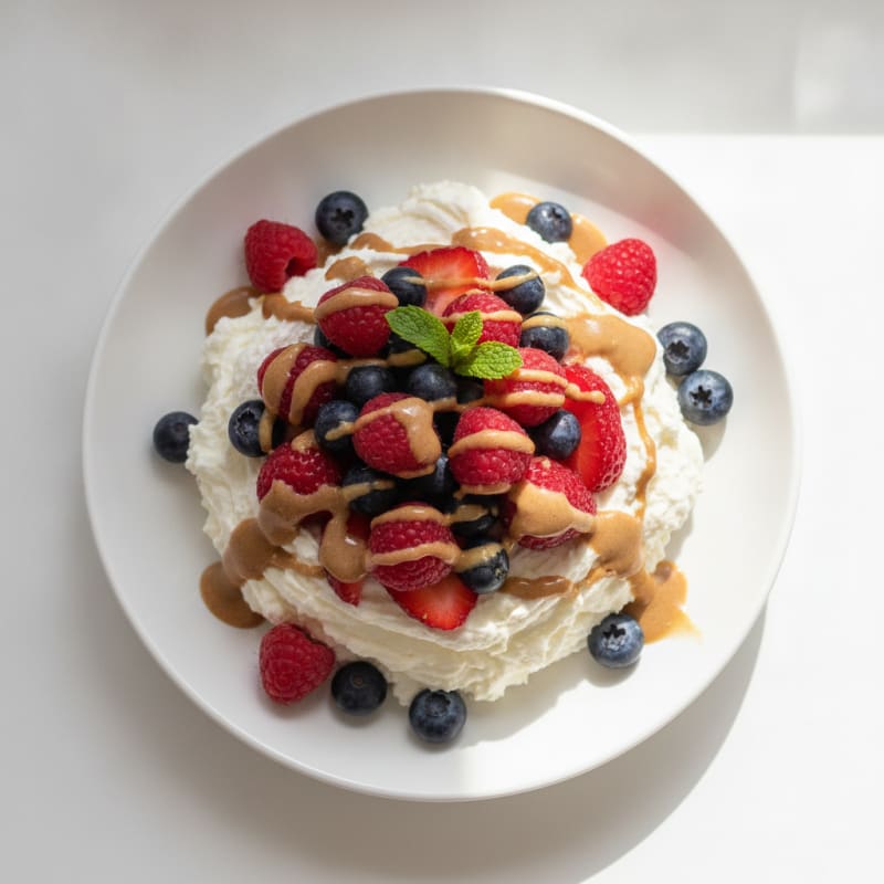 Greek Yogurt Protein Mousse with Mixed Berries