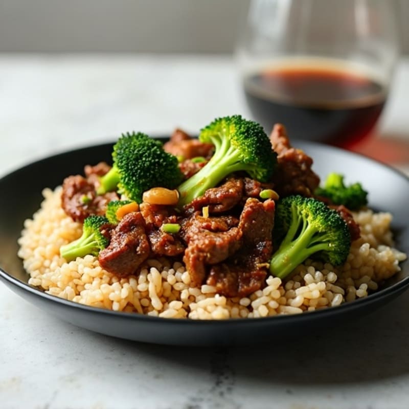 Garlic Ginger Beef and Crispy Broccoli Stir-Fry