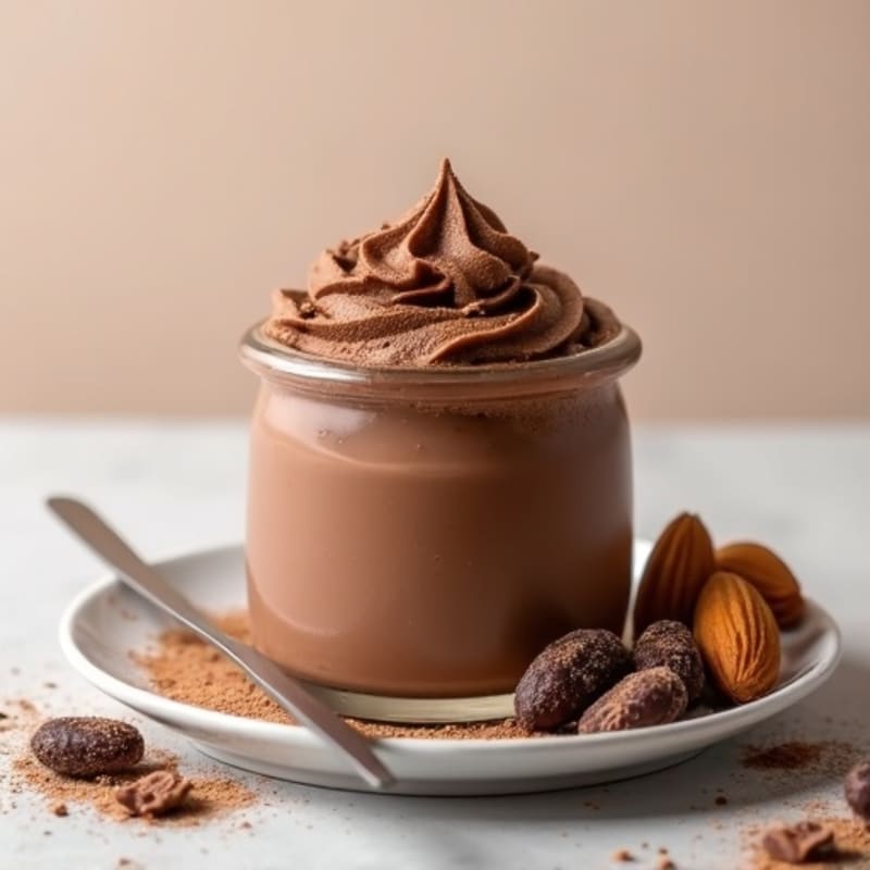 Silky Chocolate Protein Mousse with Almond Butter