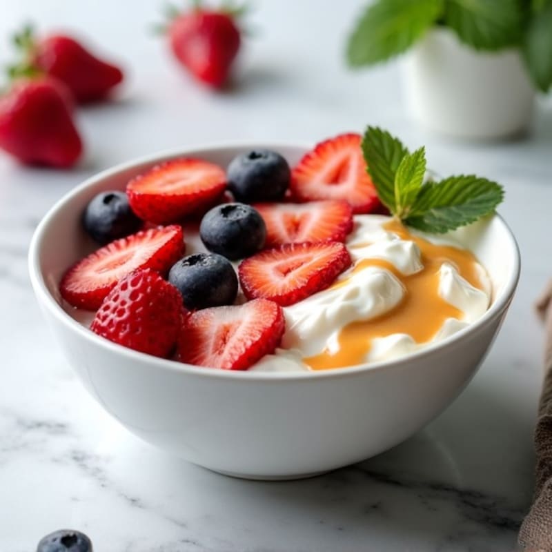 Greek Yogurt Protein Bowl with Mixed Berries and Almond Butter