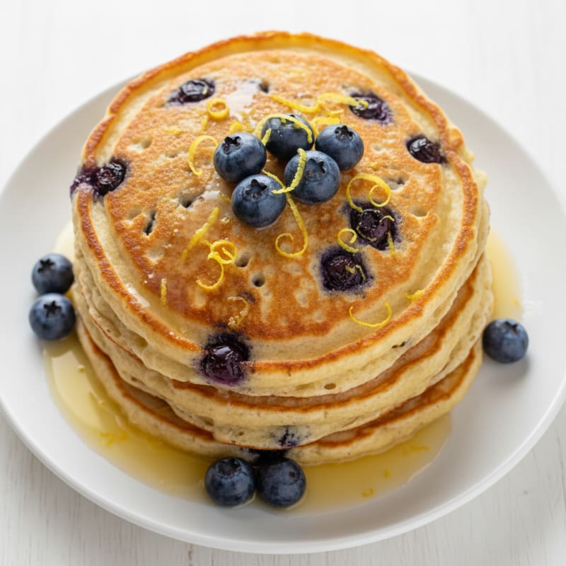 Blueberry Ricotta Pancakes with Lemon Zest
