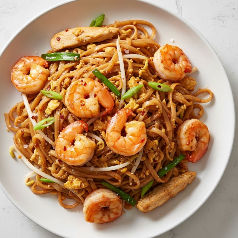 Chicken and Shrimp Pad Thai Noodles