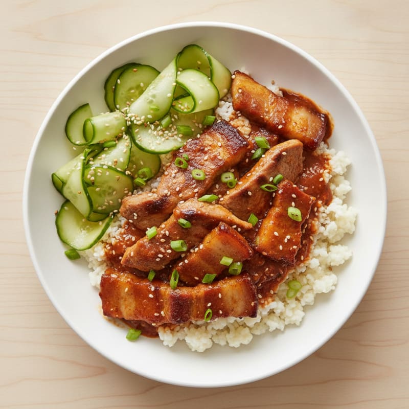 Spicy Gochujang Pork Belly Bowl