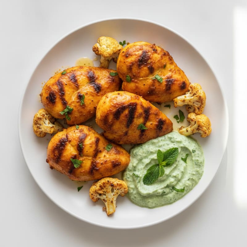 Tandoori Chicken with Mint Chutney