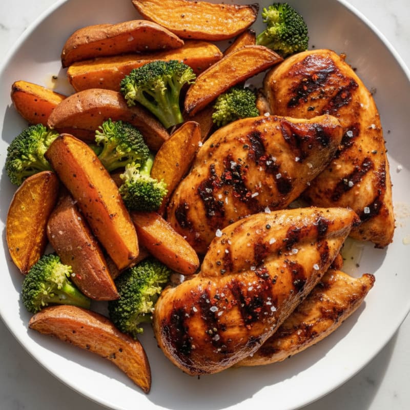 BBQ Chicken with Roasted Sweet Potatoes