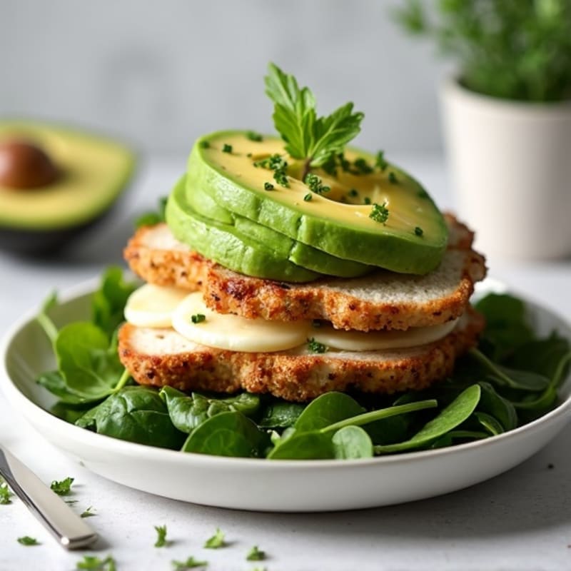Herb-Roasted Turkey and Avocado Stack with Crispy Greens