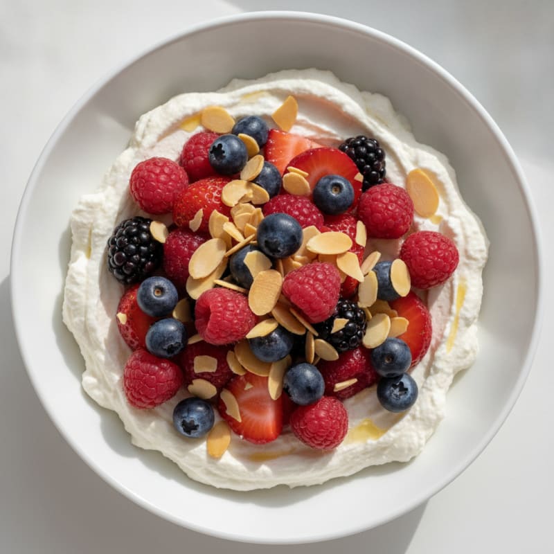 Silky Greek Yogurt Protein Mousse with Mixed Berries