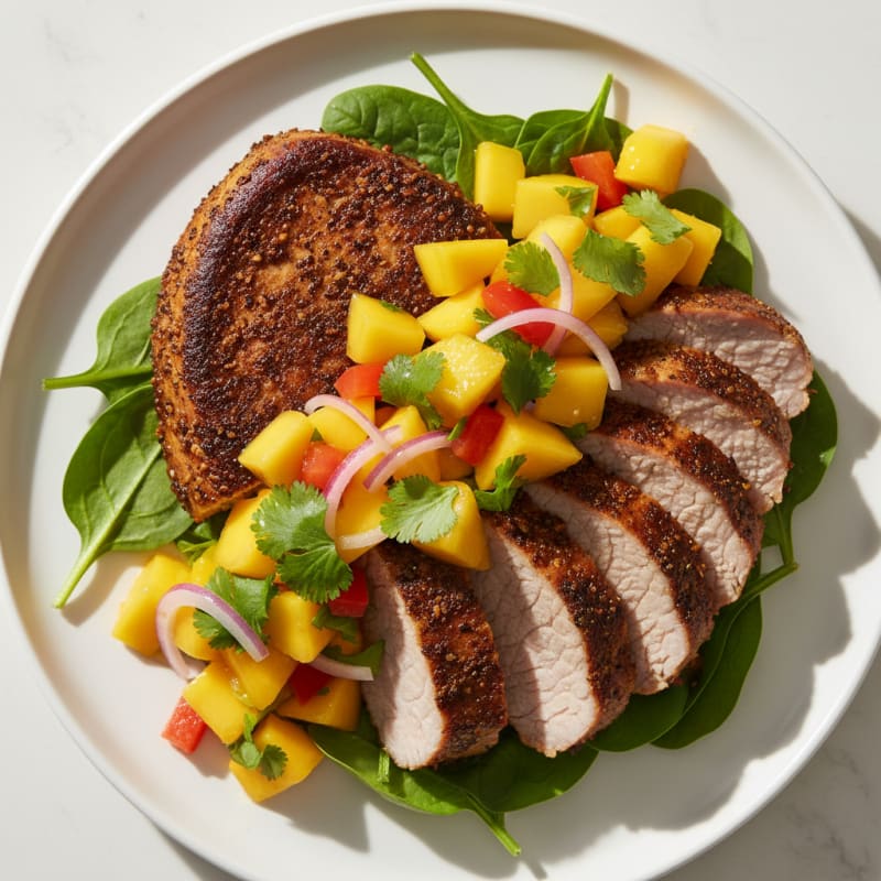 Caribbean Jerk Pork Tenderloin with Mango Salsa