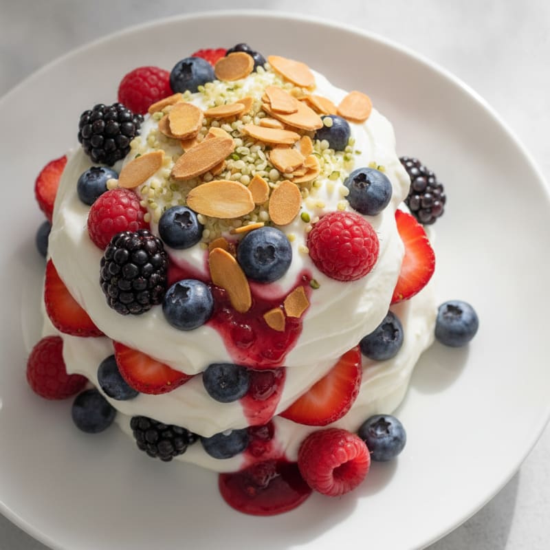 Greek Yogurt Protein Parfait with Mixed Berries